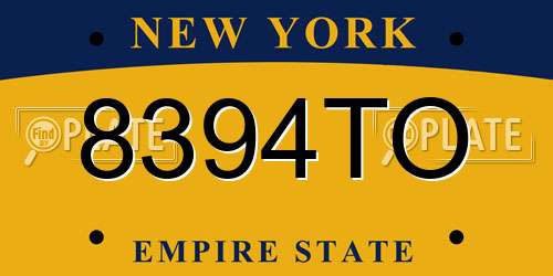 8394TO New York License Plate