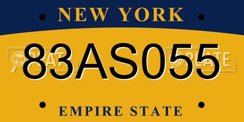 83AS055 New York License Plate