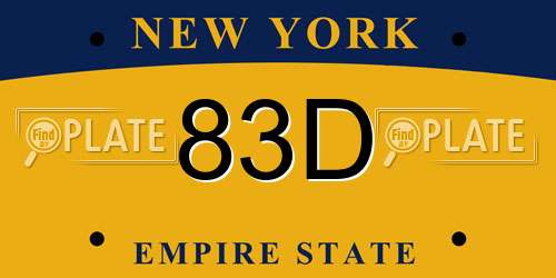 83D New York License Plate