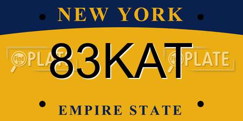 83KAT New York License Plate