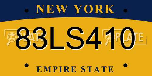 83LS410 New York License Plate