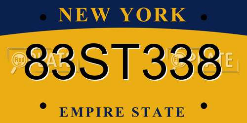 83ST338 New York License Plate
