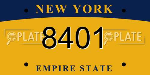 8401 New York License Plate