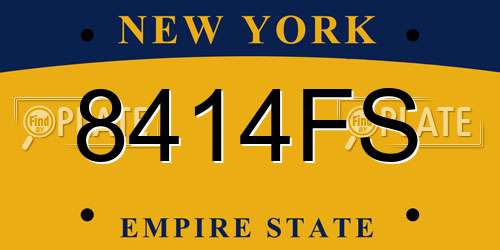 8414FS New York License Plate