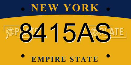 8415AS New York License Plate