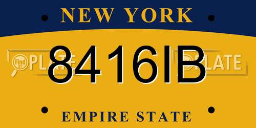 8416IB New York License Plate