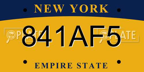 841AF5 New York License Plate