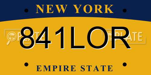 841LOR New York License Plate