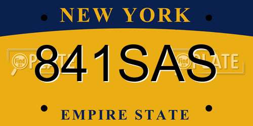 841SAS New York License Plate