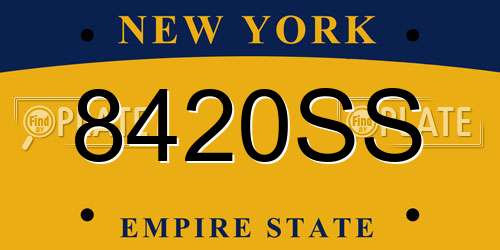 8420SS New York License Plate