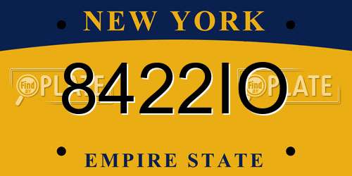 8422IO New York License Plate