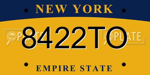 8422TO New York License Plate