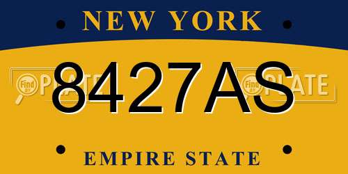 8427AS New York License Plate