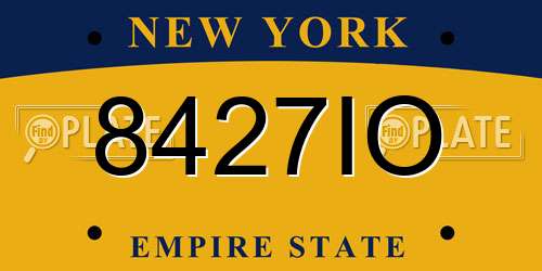 8427IO New York License Plate