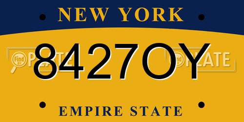 8427OY New York License Plate