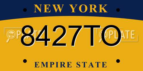 8427TO New York License Plate