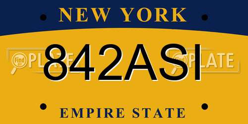 842ASI New York License Plate