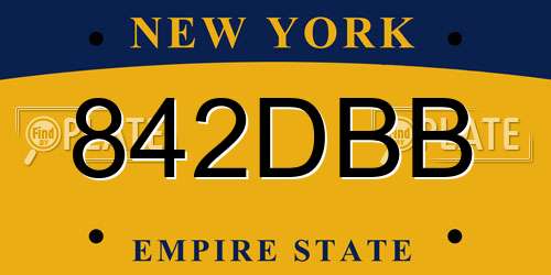 842DBB New York License Plate