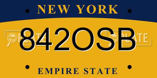 842OSB New York License Plate