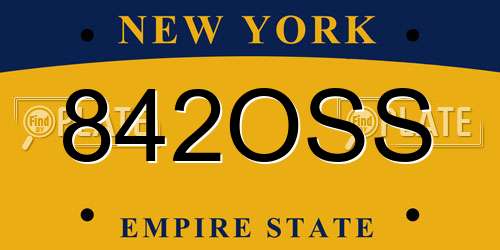 842OSS New York License Plate