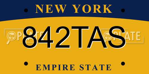 842TAS New York License Plate