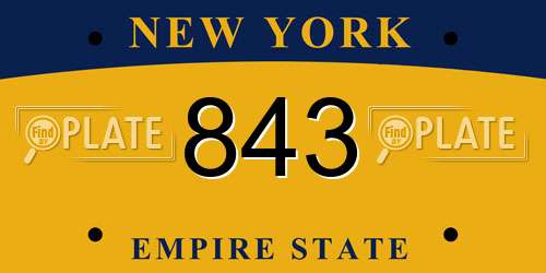 843 New York License Plate