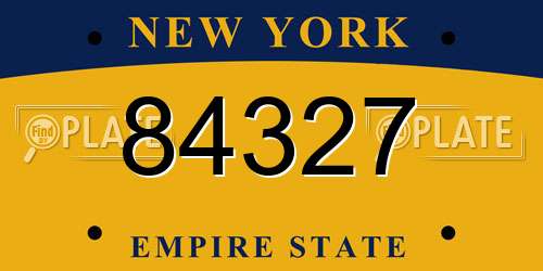 84327 New York License Plate