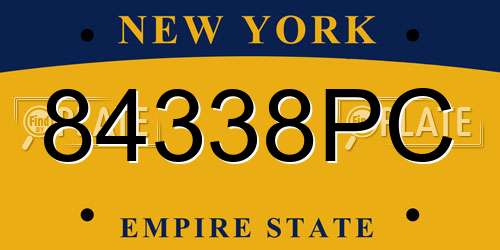 84338PC New York License Plate