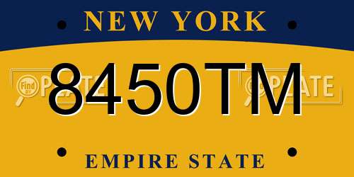 8450TM New York License Plate