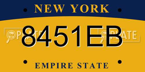8451EB New York License Plate