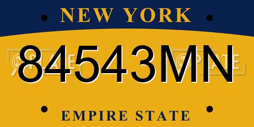 84543MN New York License Plate