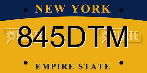 845DTM New York License Plate