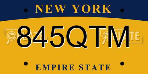 845QTM New York License Plate