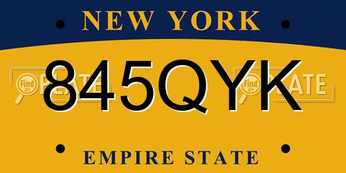 845QYK New York License Plate