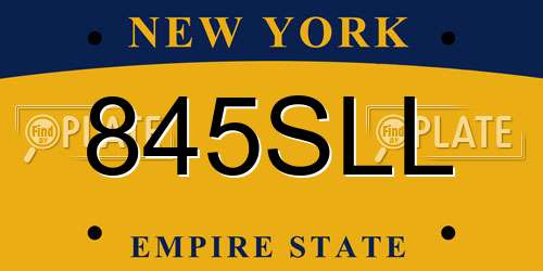 845SLL New York License Plate