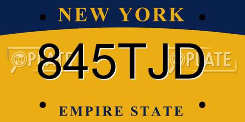 845TJD New York License Plate