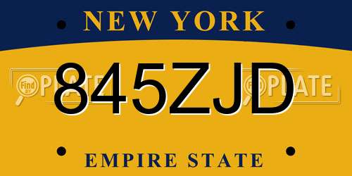 845ZJD New York License Plate