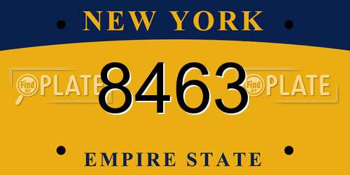 8463 New York License Plate