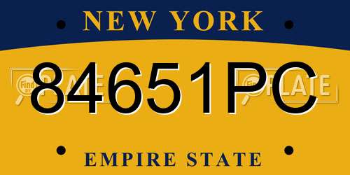 84651PC New York License Plate