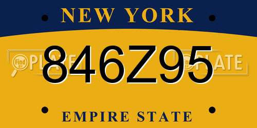 846Z95 New York License Plate