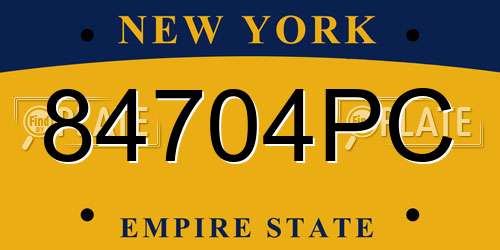 84704PC New York License Plate