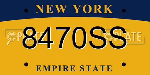 8470SS New York License Plate
