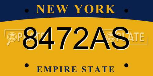 8472AS New York License Plate