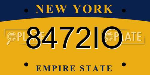 8472IO New York License Plate
