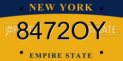 8472OY New York License Plate