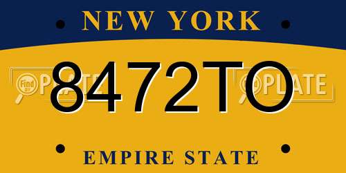 8472TO New York License Plate