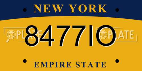 8477IO New York License Plate