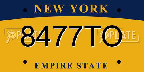 8477TO New York License Plate