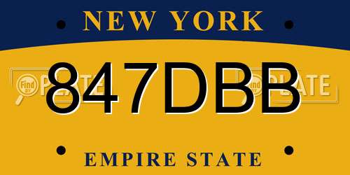 847DBB New York License Plate