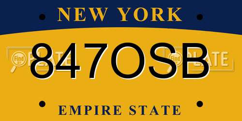 847OSB New York License Plate